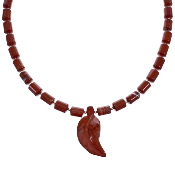 Jasper Authentic Sterling Silver Bead Leaf Pedant Necklace BX120624